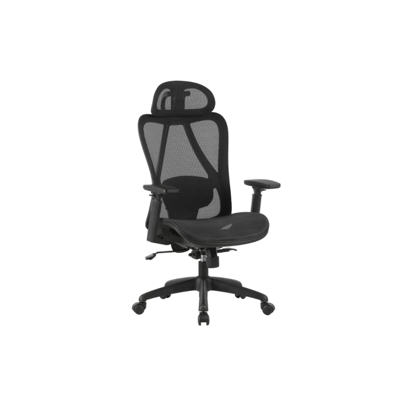 Scaun de birou, brate plastic, rotile, mesh textil, Office Products Kalamos - negru