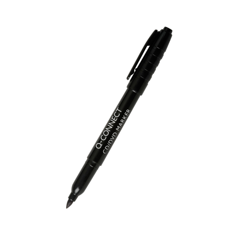Marker CD/DVD, varf fetru - 1mm, Q-Connect - negru