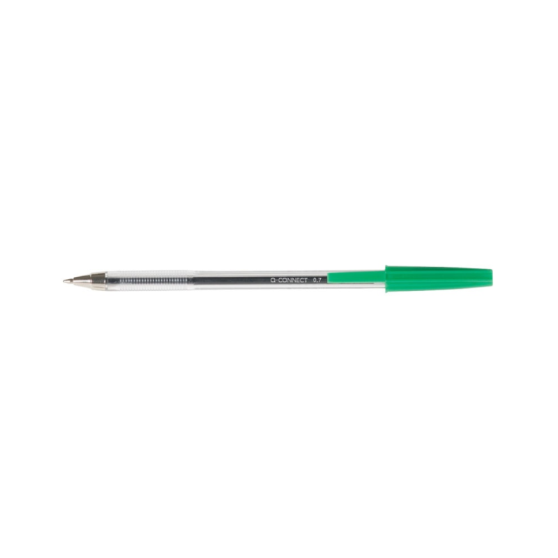 Pix transparent cu mina interschimbabila , varf 0.7mm, Q-Connect - verde