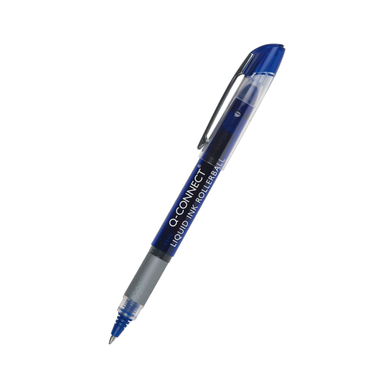 Roller cu cerneala lichida, varf 0.5mm, Q-Connect - albastru