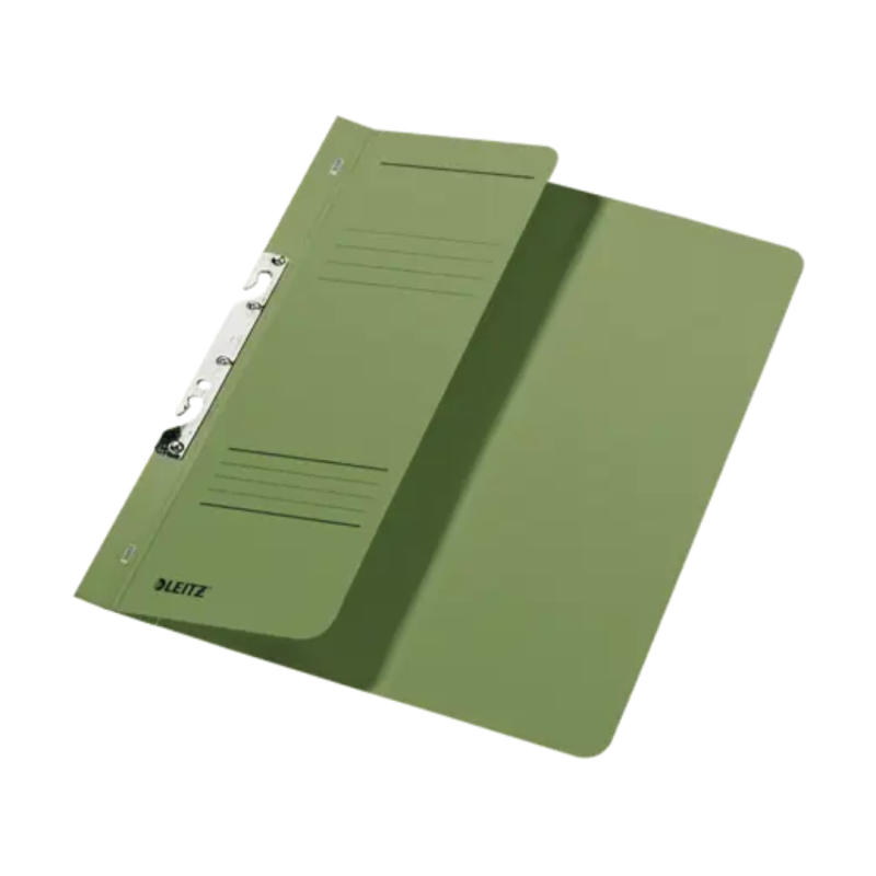 Dosar cu sina Leitz 1/2, carton, A4, incopciat, 170 coli, verde