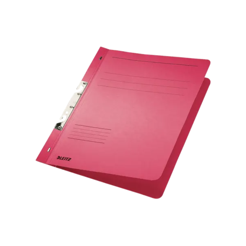 Dosar cu sina Leitz 1/1, carton, A4, incopciat, 170 coli, rosu