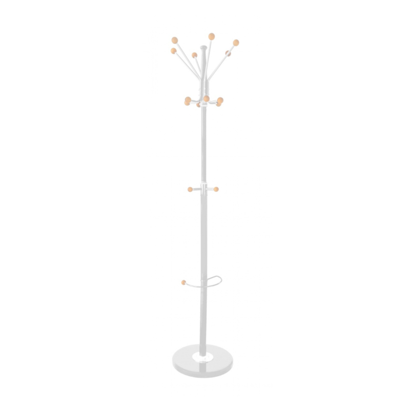 Cuier metalic 14 agatatori, baza din marmura, suport umbrele, Office Products Gotteborg - argintiu