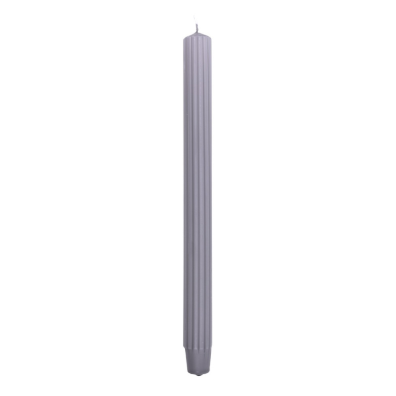 Lumanari cu dungi, pentru cina, 25 x 300mm, 4 buc/set, DONAU Home - gri