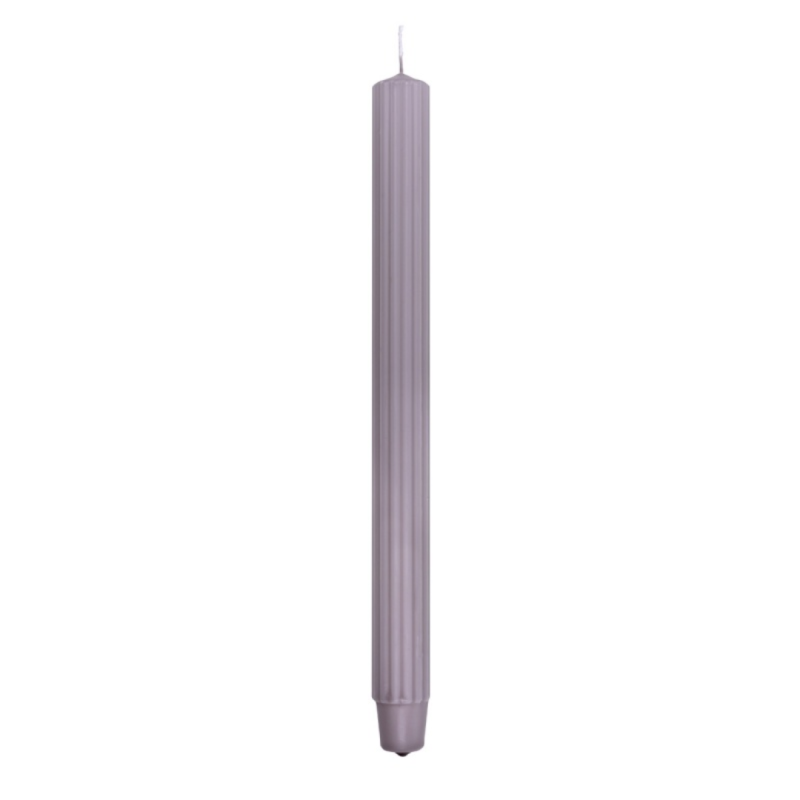 Lumanari cu dungi, pentru cina, 25 x 300mm, 4 buc/set, DONAU Home - gri cenusa
