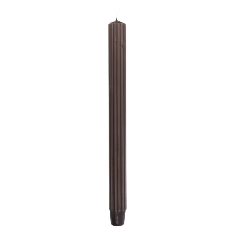 Lumanari cu dungi, pentru cina, 25 x 300mm, 4 buc/set, DONAU Home - maro