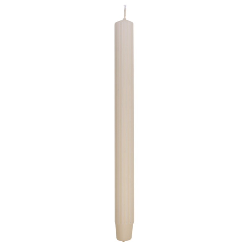 Lumanari cu dungi, pentru cina, 25 x 300mm, 4 buc/set, DONAU Home - crem