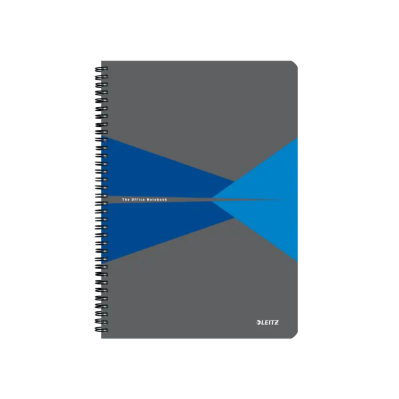 Caiet de birou LEITZ Office, carton laminat, certificare FSC, reciclabil, A4, 90 coli, cu spira, dic