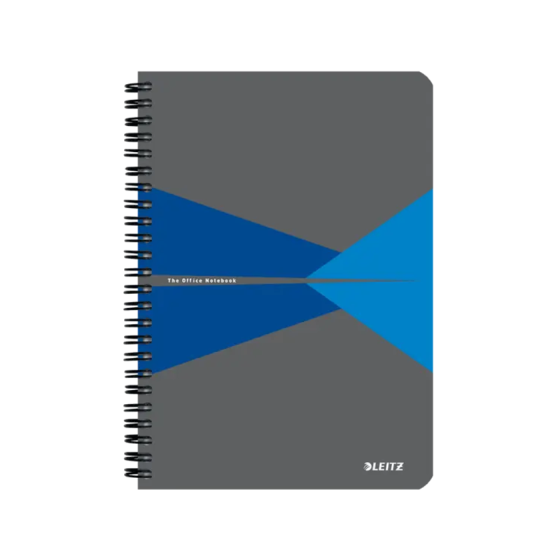 Caiet de birou LEITZ Office, carton laminat, certificare FSC, reciclabil, A5, 90 coli, cu spira, dic