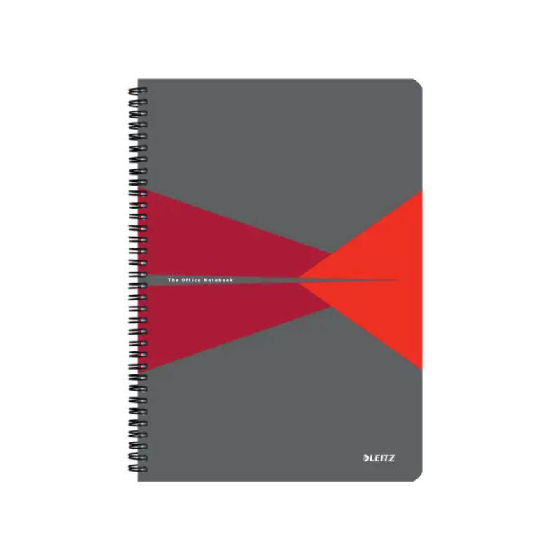 Caiet de birou LEITZ Office, PP, certificare FSC, reciclabil, A4, 90 coli, cu spira, matematica