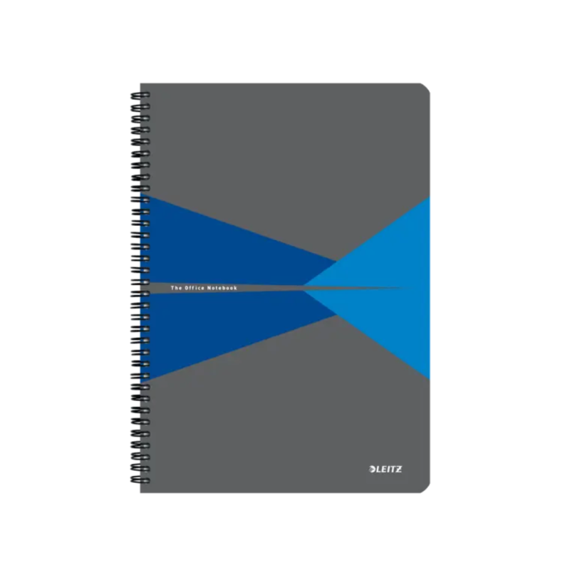 Caiet de birou LEITZ Office, PP, certificare FSC, reciclabil, A4, 90 coli, cu spira, matematica