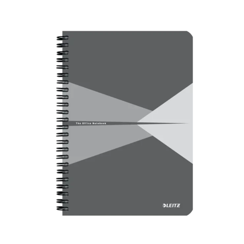 Caiet de birou LEITZ Office, PP, certificare FSC, reciclabil, A5, 90 coli, cu spira, matematica