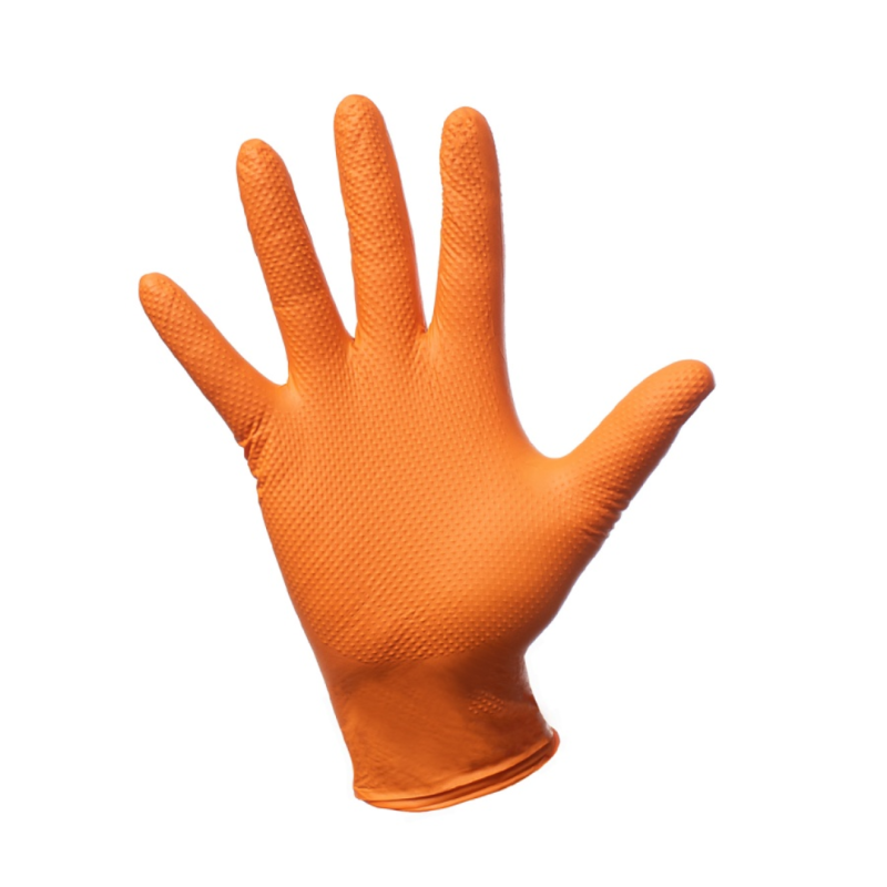 Manusi nitril EMKA, 7.0, 90 buc/cutie, pentru industria automotive - portocalii - marime XL