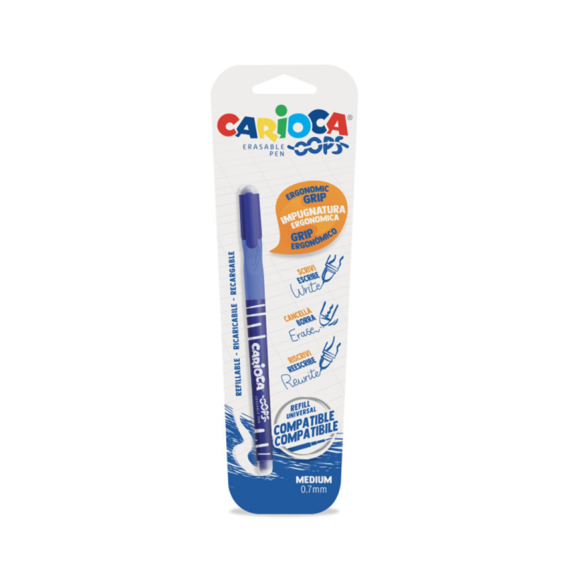 Pix erasable, 0.7mm, CARIOCA Oops - negru
