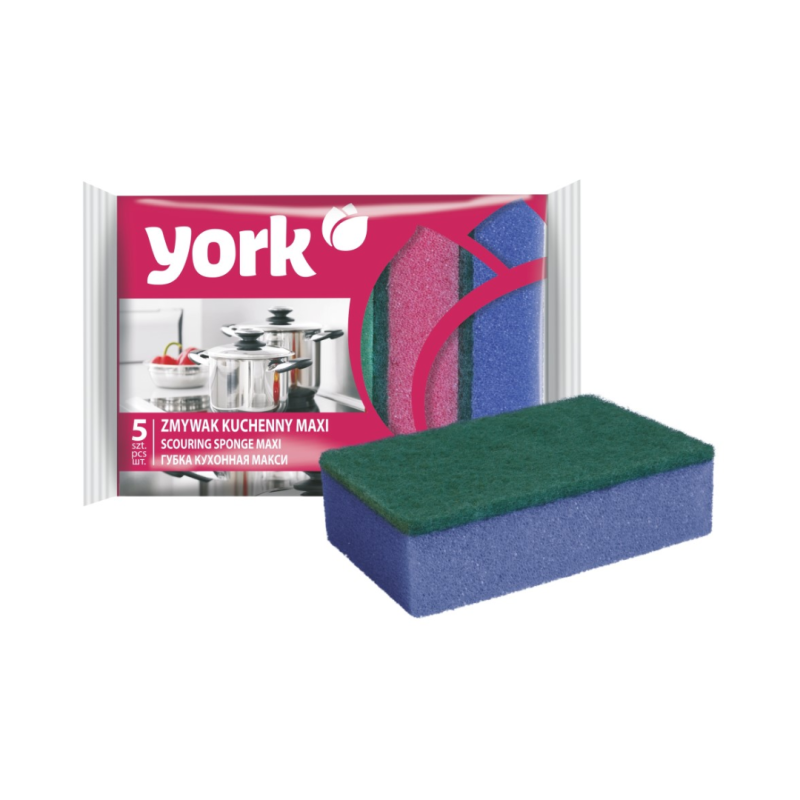 Bureti pentru spalat vase, 10x7x3cm, 5 buc/set, YORK Maxi - culori asortate