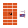 Etichete color autoadezive 24/A4, 70 x 37 mm, 100 coli/top, Optima - Portocaliu