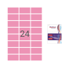 Etichete color autoadezive 24/A4, 70 x 37 mm, 100 coli/top, Optima - roz