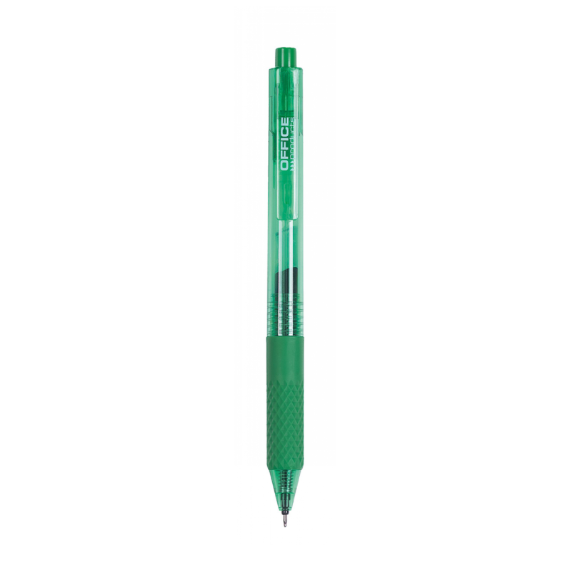 Pix cu gel, mecanism retractabil, rubber grip, 0.5 mm, Office Products - verde