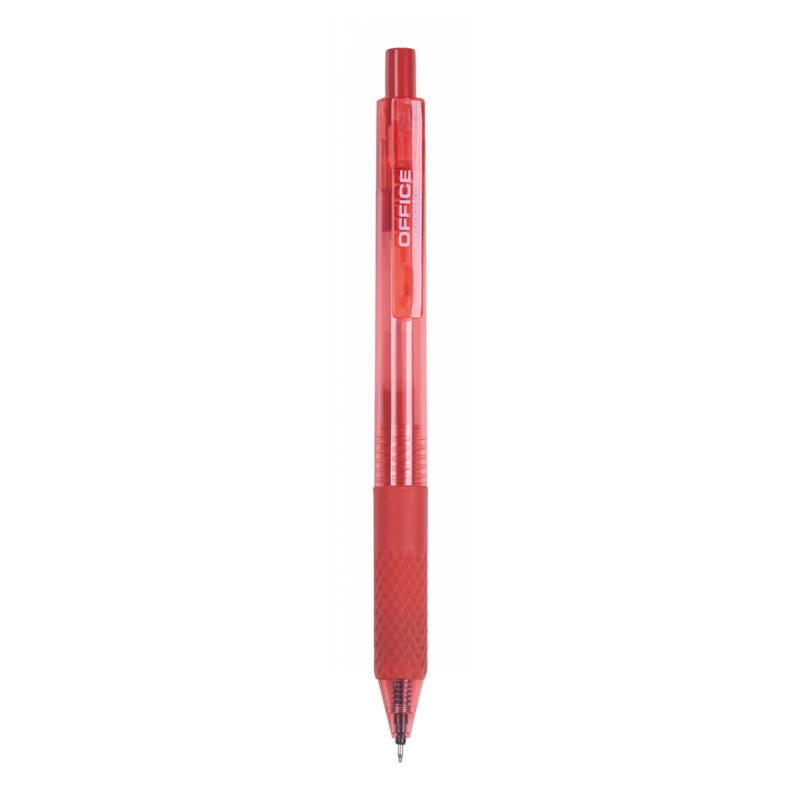 Pix cu gel, mecanism retractabil, rubber grip, 0.5 mm, Office Products - rosu