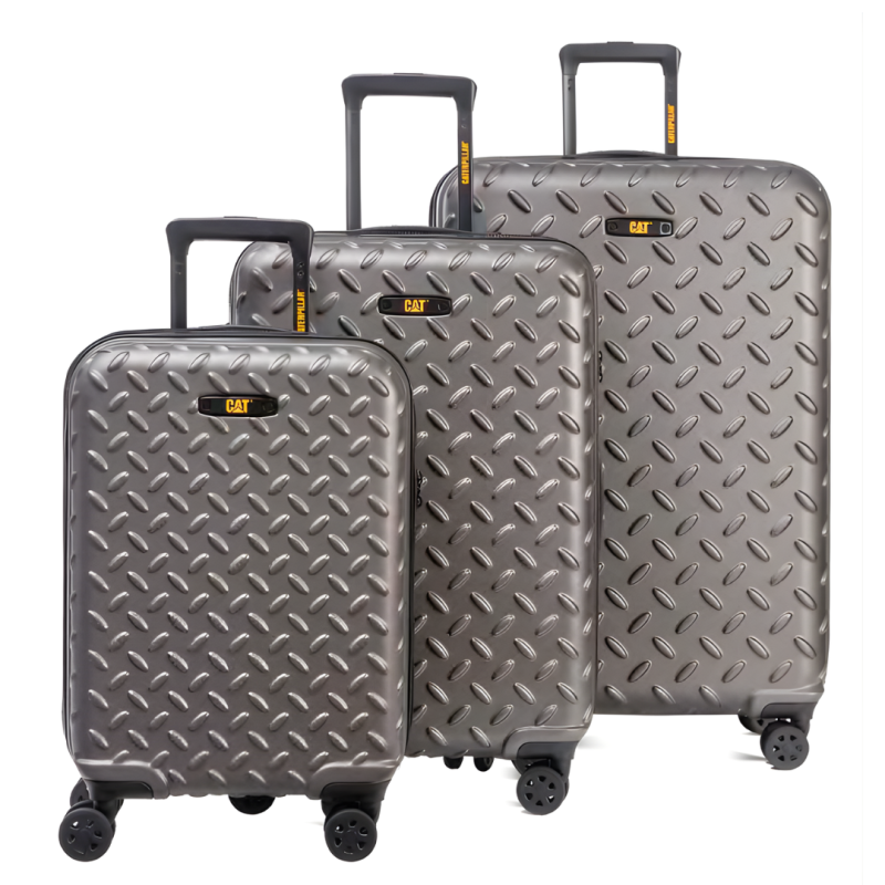 Set 3 trollere CATERPILLAR Industrial Plate, 35L, 59L, 92L, ABS - titanium