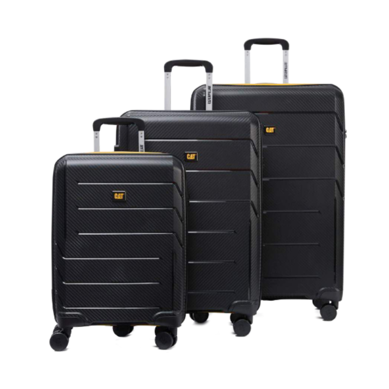 Set 3 trollere CATERPILLAR Cargo Venture, 35L, 59L, 92L, ABS - black