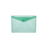 Mapa PP protectie documente A4 landscape, inchidere cu capsa, 10/set, Optima - verde transparent