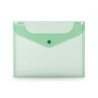 Mapa PP protectie documente A5 landscape, inchidere cu capsa, 10/set, Optima - verde transparent