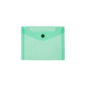 Mapa PP protectie documente A6 landscape, inchidere cu capsa, 10/set, Optima - verde transparent