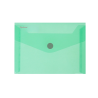 Mapa PP protectie documente A7 landscape, inchidere cu capsa, 10/set, Optima - verde transparent
