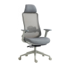 Scaun de birou, brate plastic, rotile, mesh textil/stofa, cu tetiera, Office Products Siros - gri