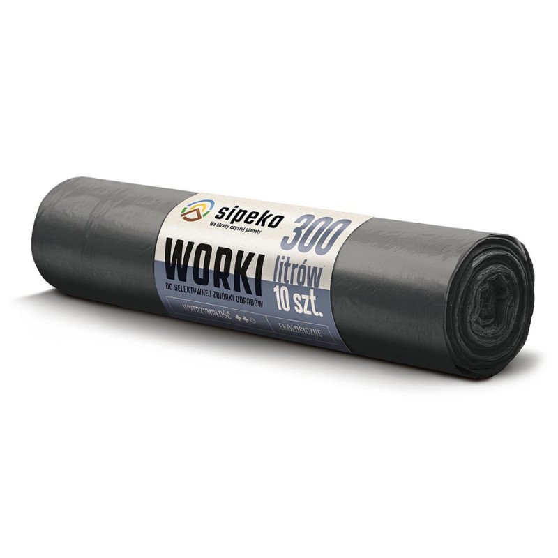 Saci menajeri super rezistenti LDPE, 300L, 120 x 150cm, 45 microni, 10buc/rola, Sipeko - negri