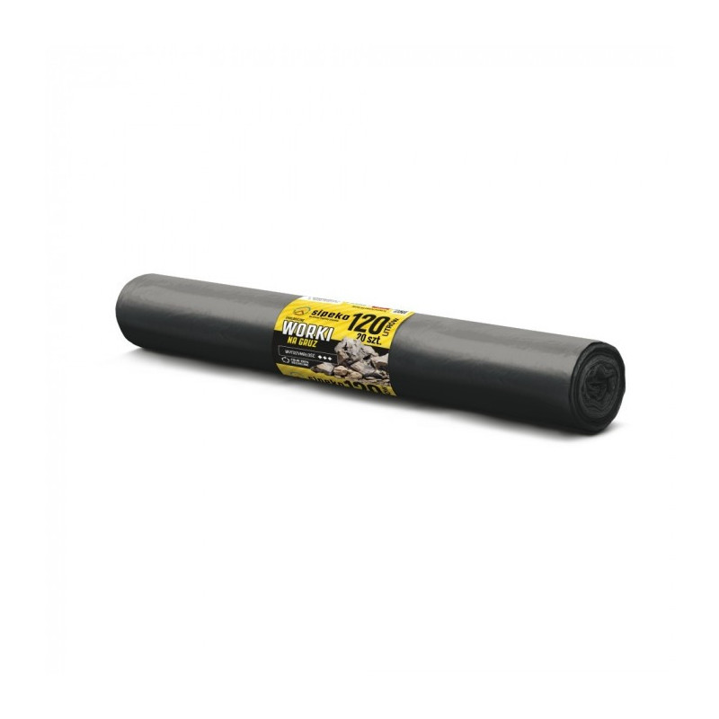 Saci menajeri super strong LDPE,120L, cu snur, 70 x 105cm, 65 microni, 20buc/rola, Sipeko - negri