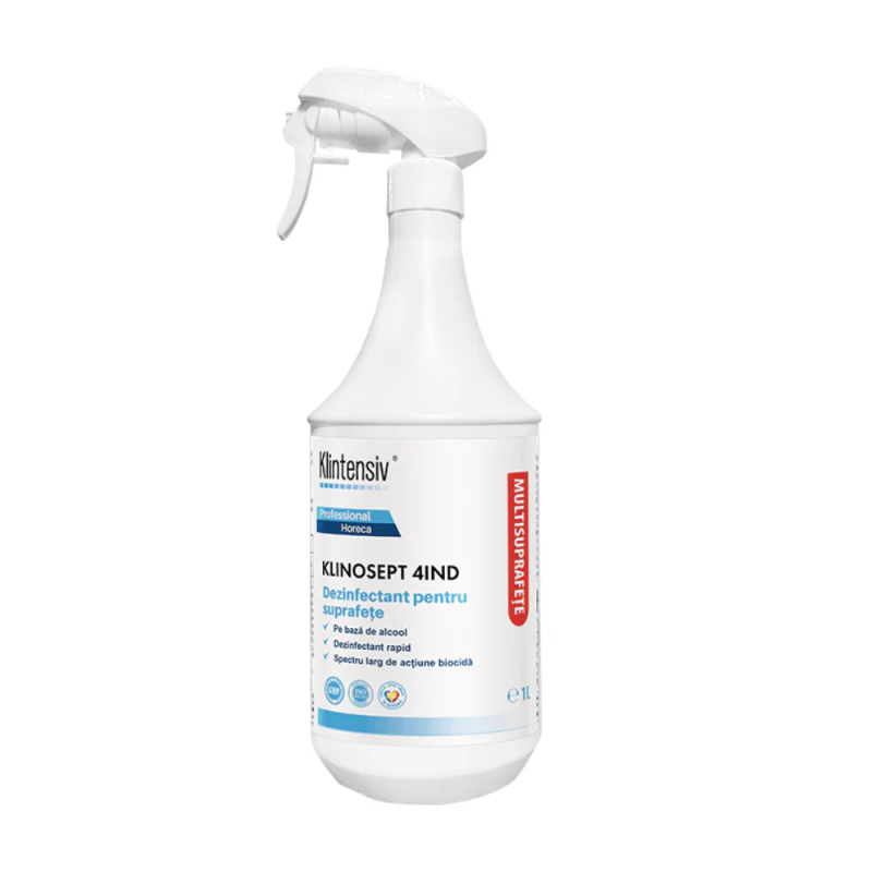 Dezinfectant profesional, rapid, pe baza de alcool pentru industria alimentara, 1L KLINOSEPT 4IND
