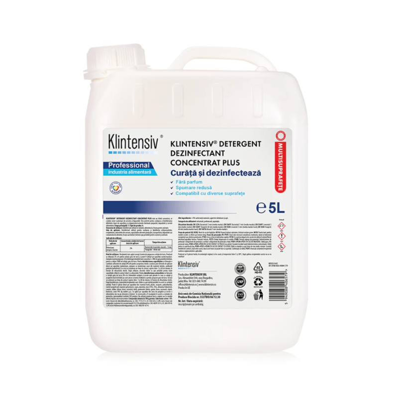 Dezinfectant concentrat, nivel mediu, pentru pardoseli, pe baza de saruri cuaternare - dilutie 2% 5L