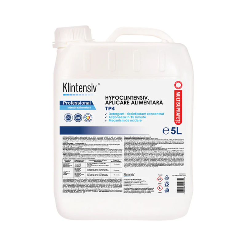 Dezinfectant concentrat pe baza de clor activ cu spumare 5L Hypoklintensiv