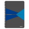 Caiet de birou LEITZ Office, PP, A5, cu spira, matematica - albastru