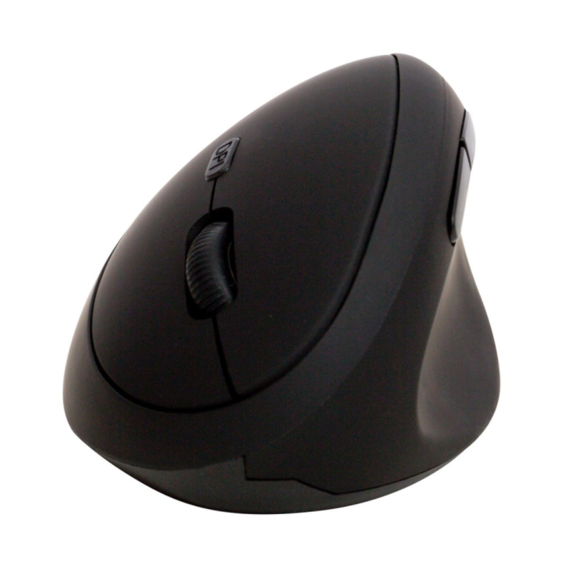 Mouse vertical, cu 6 butoane, wireless, 100x60x65mm, pentru mana dreapta, Q-Connect - negru