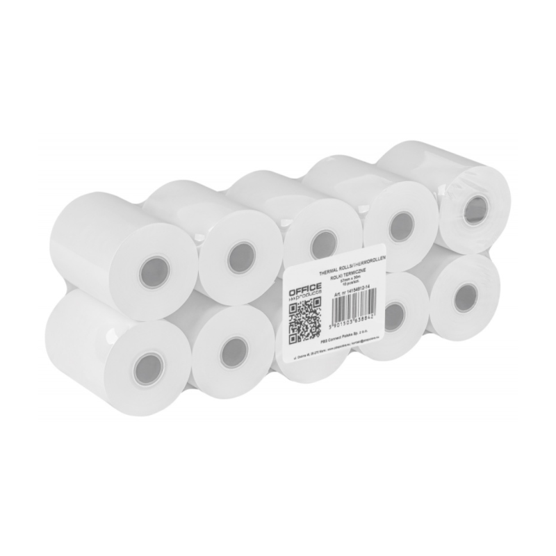Role hartie termica pentru case de marcat, 57mm x 30m x D12mm, 10buc/set, Office Products