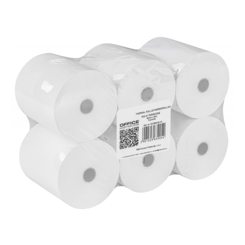 Rola hartie termica, pentru case de marcat, 80mm x 80m x D15mm, 6buc/set, Office Products