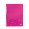 Caiet de birou LEITZ Wow, PP, A4, cu spira, dictando - roz metalizat