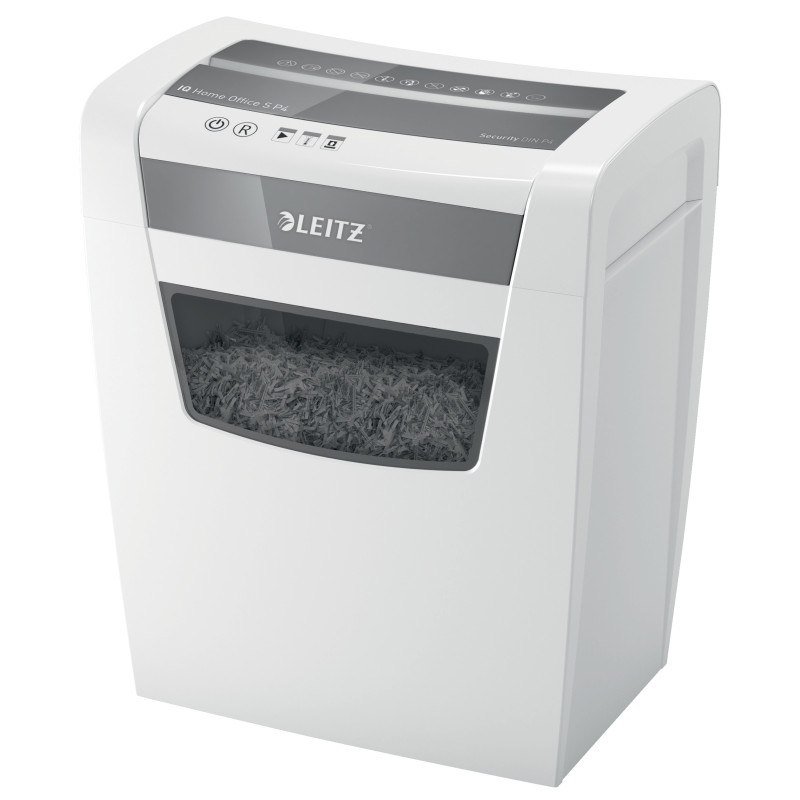 Distrugator documente manual LEITZ IQ Home Office, P4, micro-cut (particule), 8 coli, cos 15l