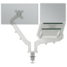 Suport monitor LEITZ Ergo, 2 brate ajustabile, extensibile, fixare pe birou, suport laptop, gri-past