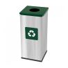 Cos pentru reciclare selectiva 60L, din otel lacuit ECO SQUARE - verde