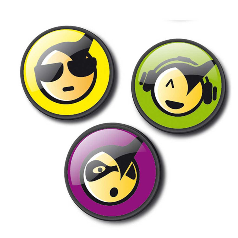 Insigne, 3buc/set, Roller NIKIDOM - Emoticonos Cool