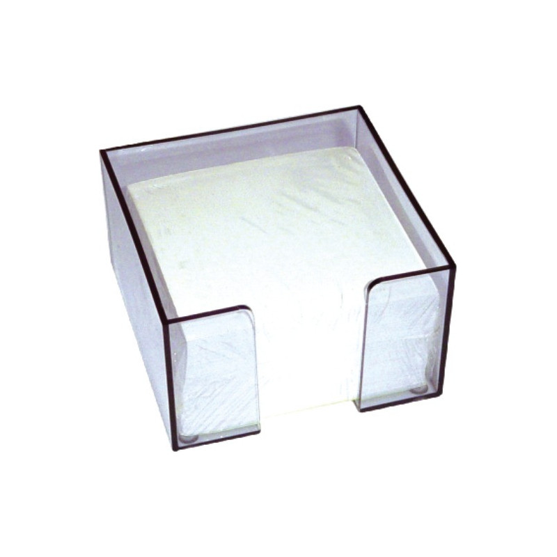 Suport plastic pt, cub hartie, 9x9x7 cm-Transparent