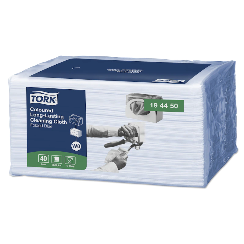 Laveta pentru curatare Tork 1 strat albastru, 40buc/set, 8 pachete/bax