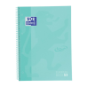Caiet cu spirala, OXFORD Europeanbook 1, A4+, 80 file-90gsm, hardcover turcoaz pastel, Scribzee-dict