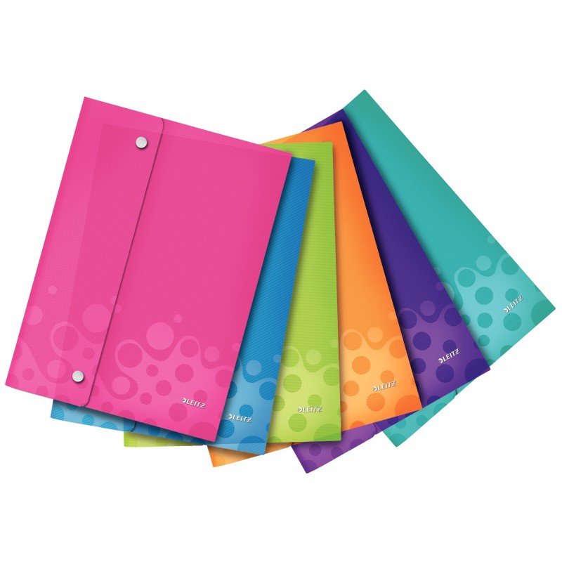 Mapa de protecţie LEITZ Wow cu capse, PP, 6 buc/set - diverse culori
