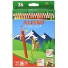 Creioane colorate, cutie carton, 36 culori/set, ALPINO