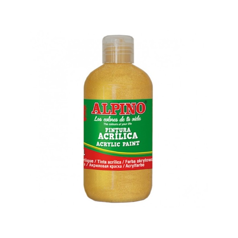 Vopsea acrilica, rezistenta la apa, 250ml, ALPINO - auriu metalizat